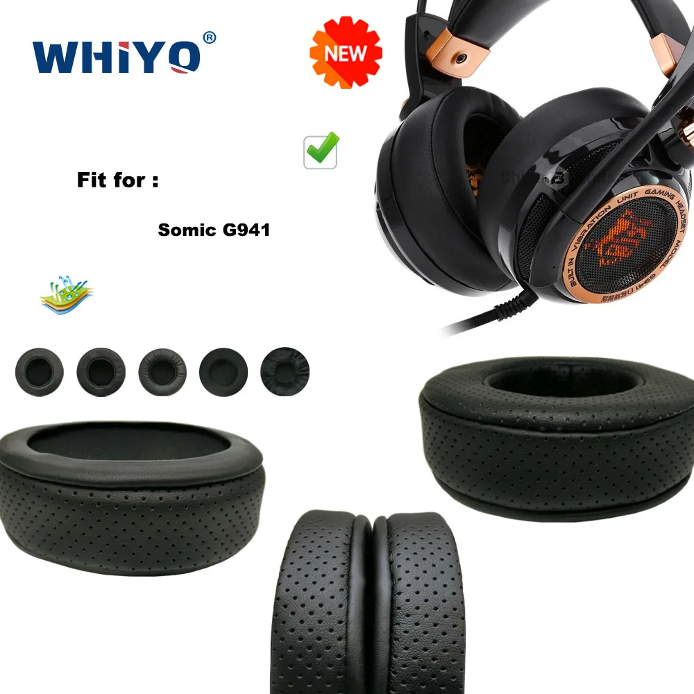 Almofadas para Substituição de Fone de Ouvido para Somic G941 g 941g-941 Peças de Almofada de Couro Veludo