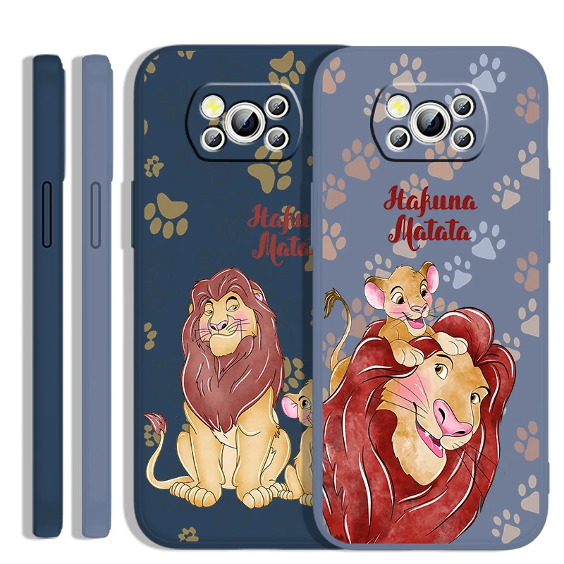 The Lion King Hakuna Liquid Rope Per Xiaomi Mi Poco X5 X4 X3 M6 M5 M5S M4 M3 F5 F4 F3 C55 C40 Pro 5G Tpu Phone Case