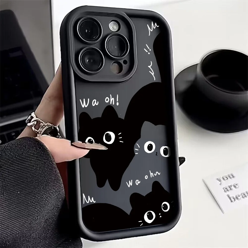 Stylish Little Black Cat Cute Phone Case