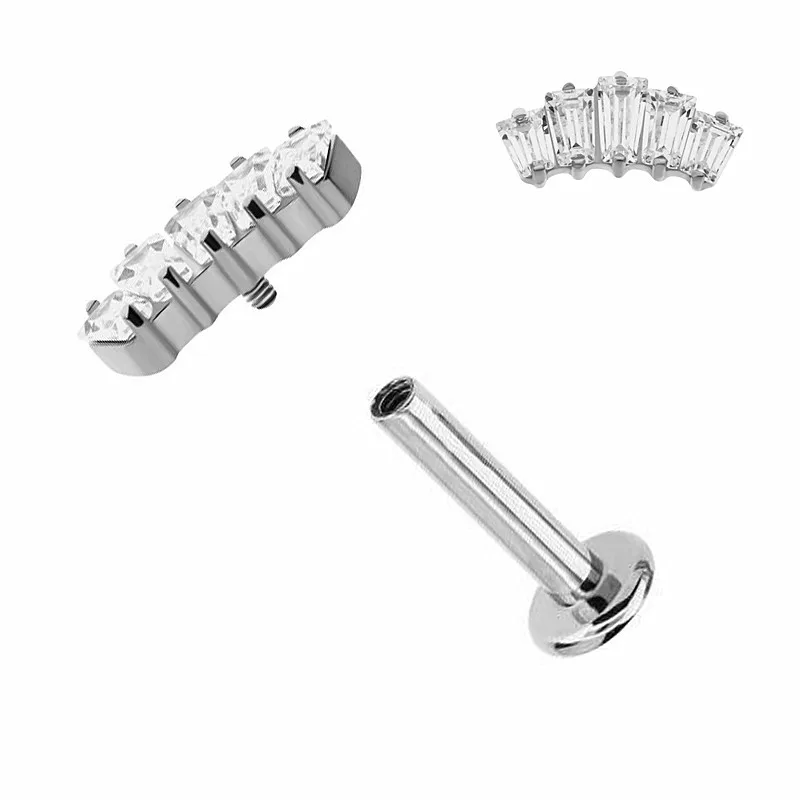 

ASTM F136 Titanium Internal Thread Helix Tongue Tragus Cartilage Lip Piercing Crown Labret Ear Stud Body Jewelry