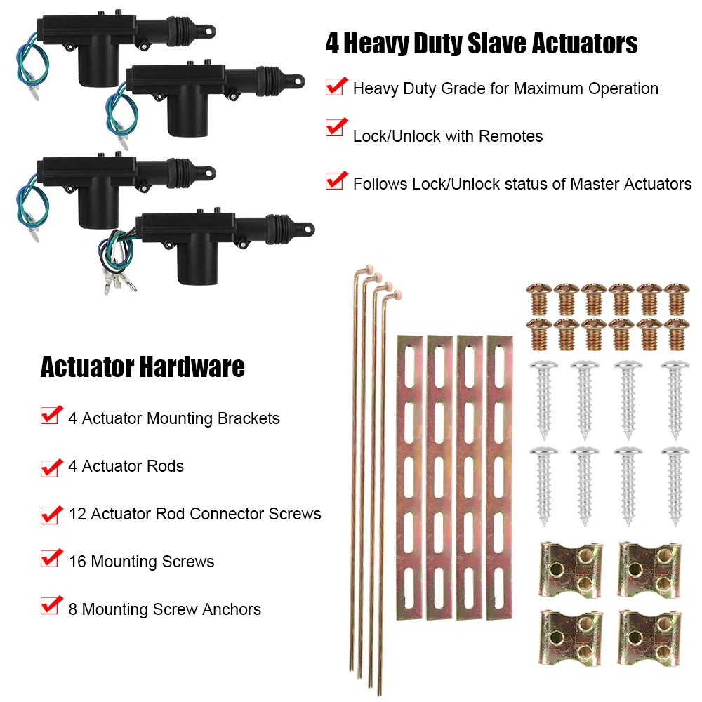 12V Electric Lock Set For Door Window Switch Remote Control Keyless System Locking Actuator Auto Security Alarm Car 