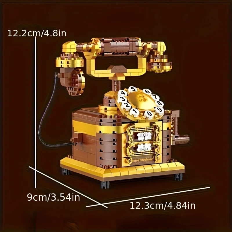 Telephone Building Block Model, Mixed Colors, High-Quality Durable Abs Material, DIY Creative Collection Building Block Set—Excellent Home Decoration, Easy to Assemble, Exquisite Display Piece | The Ideal Gift for Building Block Enthusiasts during Christmas, Halloween, New Year's Day, New Year, Valentine's Day, Birthdays, Thanksgiving, and New Year's Eve. 4