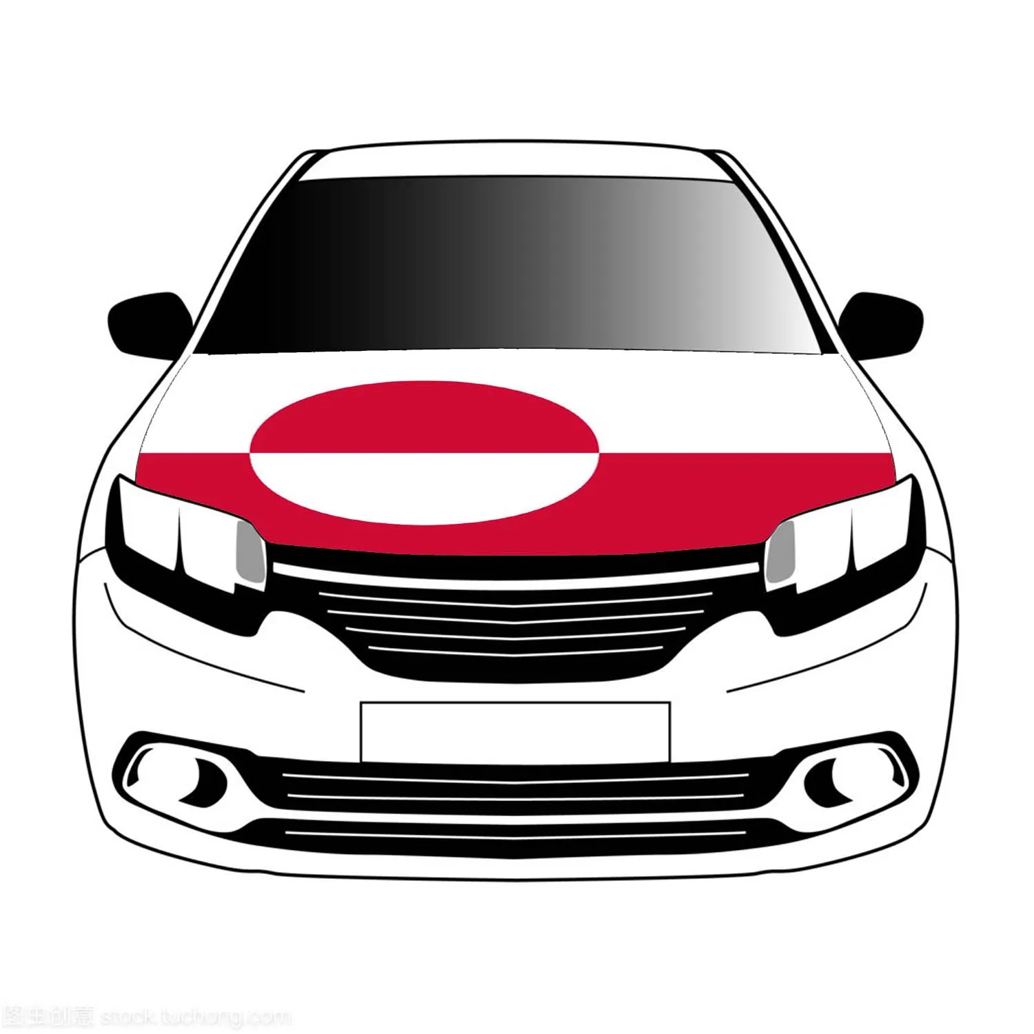 

Greenland flag car Hood cover 3.3x5ft/5x7ft 100%polyester,car bonnet banner