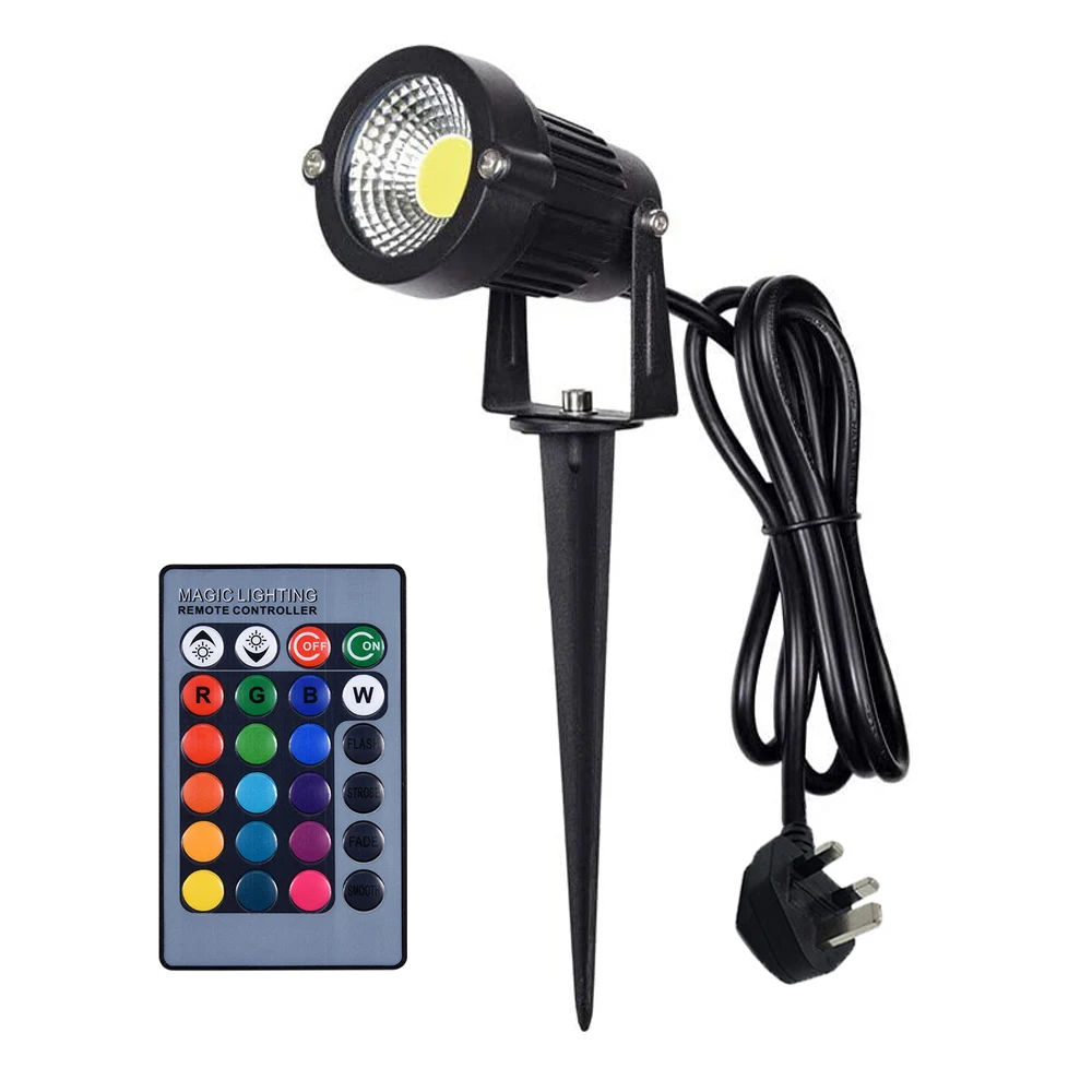 Luzes de Controle Impermeável ao ar Reino Unido Plug 5w Rgb Led Paisagem Remoto Pode Ser Escurecido Jardim Luzes 85-265v Livre Caminho Gramado Lâmpadas D30 Eua - ue 24 Computers & Electronics