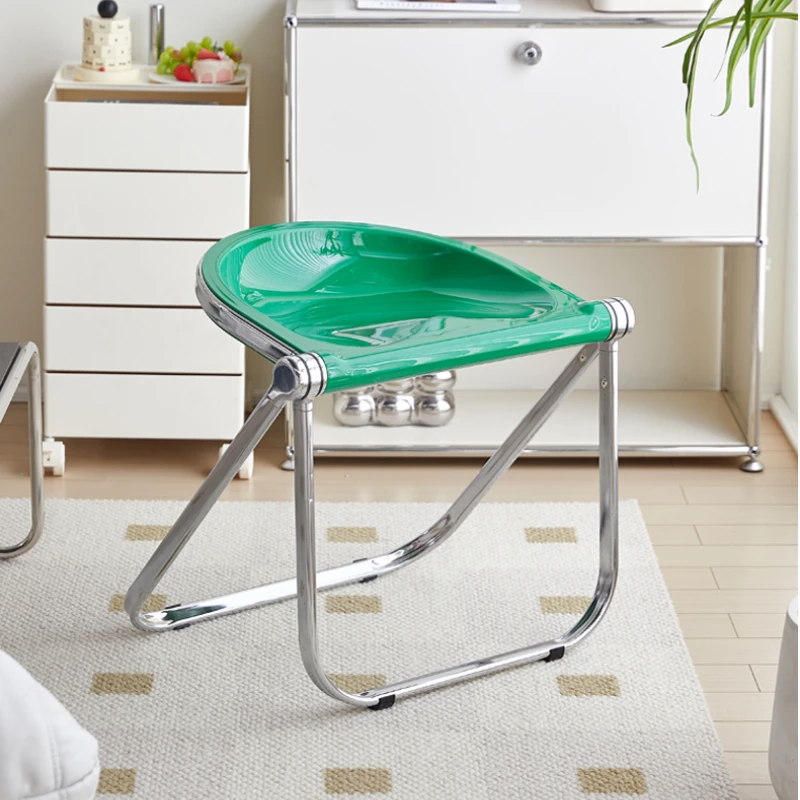 INS transparent Folding stool makeup Acrylic Footrest Medieval Bathroom stool Outdoor Camping portable folding bench furniture