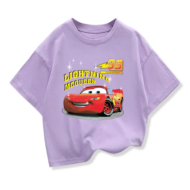 Potdemiel Summer Kids T-shirt Short Sleeve Top Cartoon Cars Pixar Lightning McQueen Printed Boys Clothes Baby Tops 2-10 Years 6