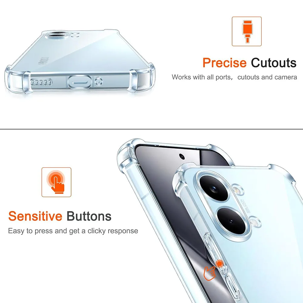Ultra-Thin Transparent Shockproof Silicone Case Cover