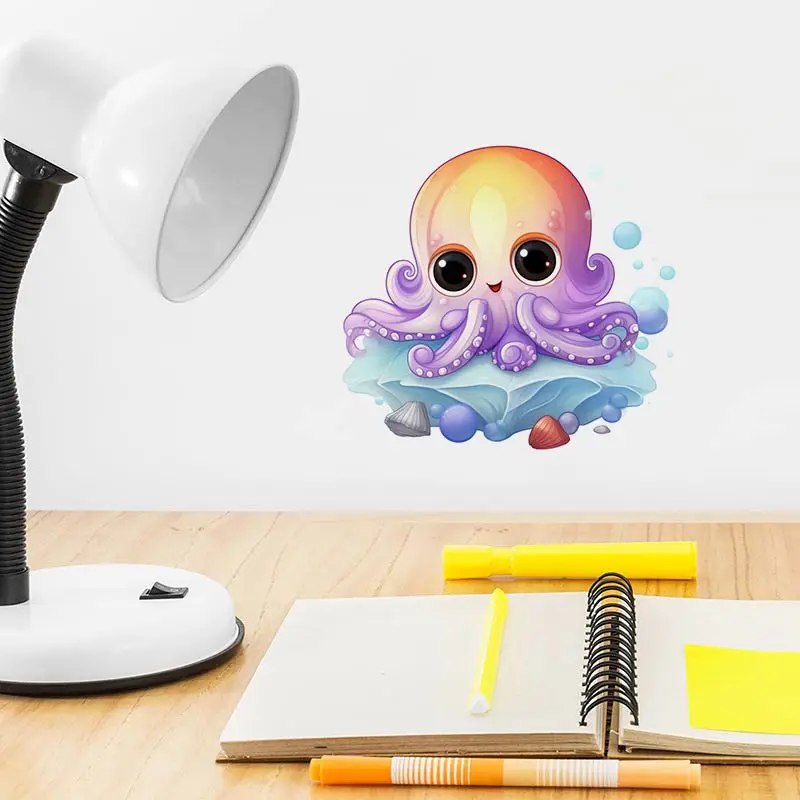 Cartoon Octopus Marine Life Wall Sticker Removable Home Decoration Decals for Bedroom Kitchen Living Room Walls Decor