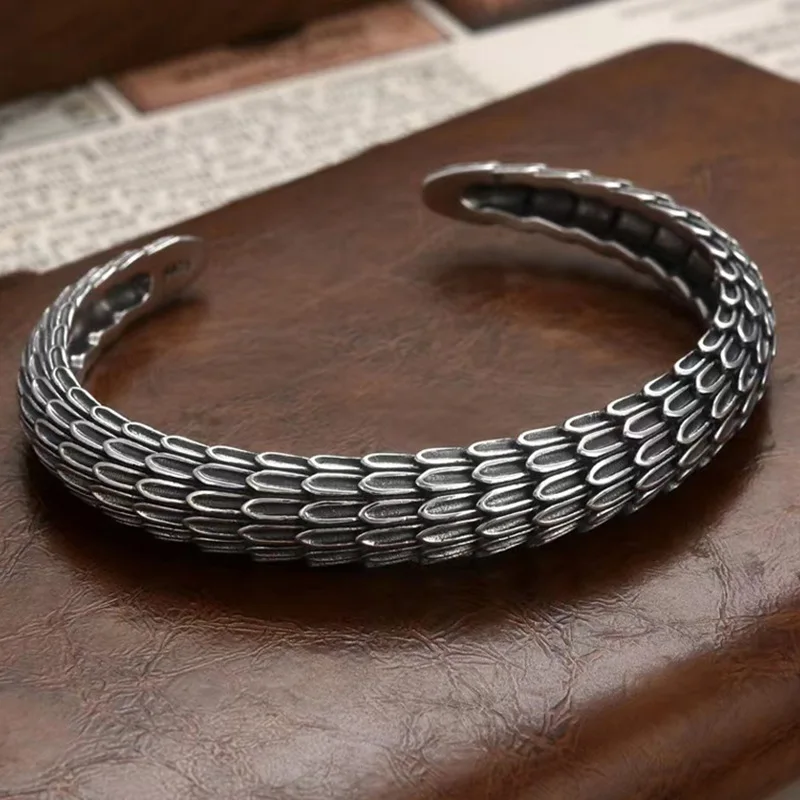 

Domineering Fashion Dragon Scale Opening Bangles Men Charm Personality Bracelet Casual All-Match Accessories