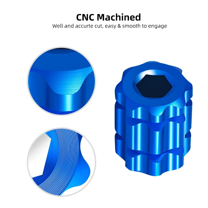 Compact Bicycle Crank Cap Tool CNC-machined Anodized Alloy Sleeve Plum Shaped Overhaul Install Tackle MTB Road Bike Service