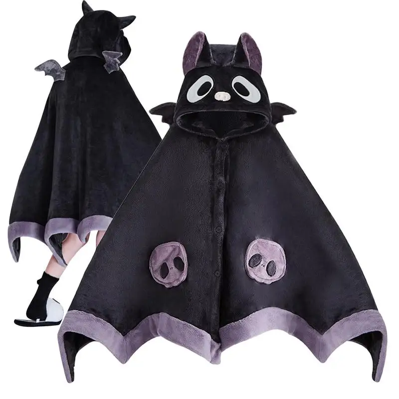 

Bat Blanket Cloak Bat Sleeved Blanket For Women Fluffy Kawaii Ponchos Soft Loose Cloaks blankets & throws for Halloween Cosplay