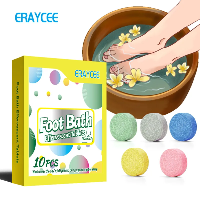 Eraycee Mugwort Foot Bath Effervescent Tablet Relief Feet Skin Cracking Foot Care Treatment Chinese Medicine Detox Soak