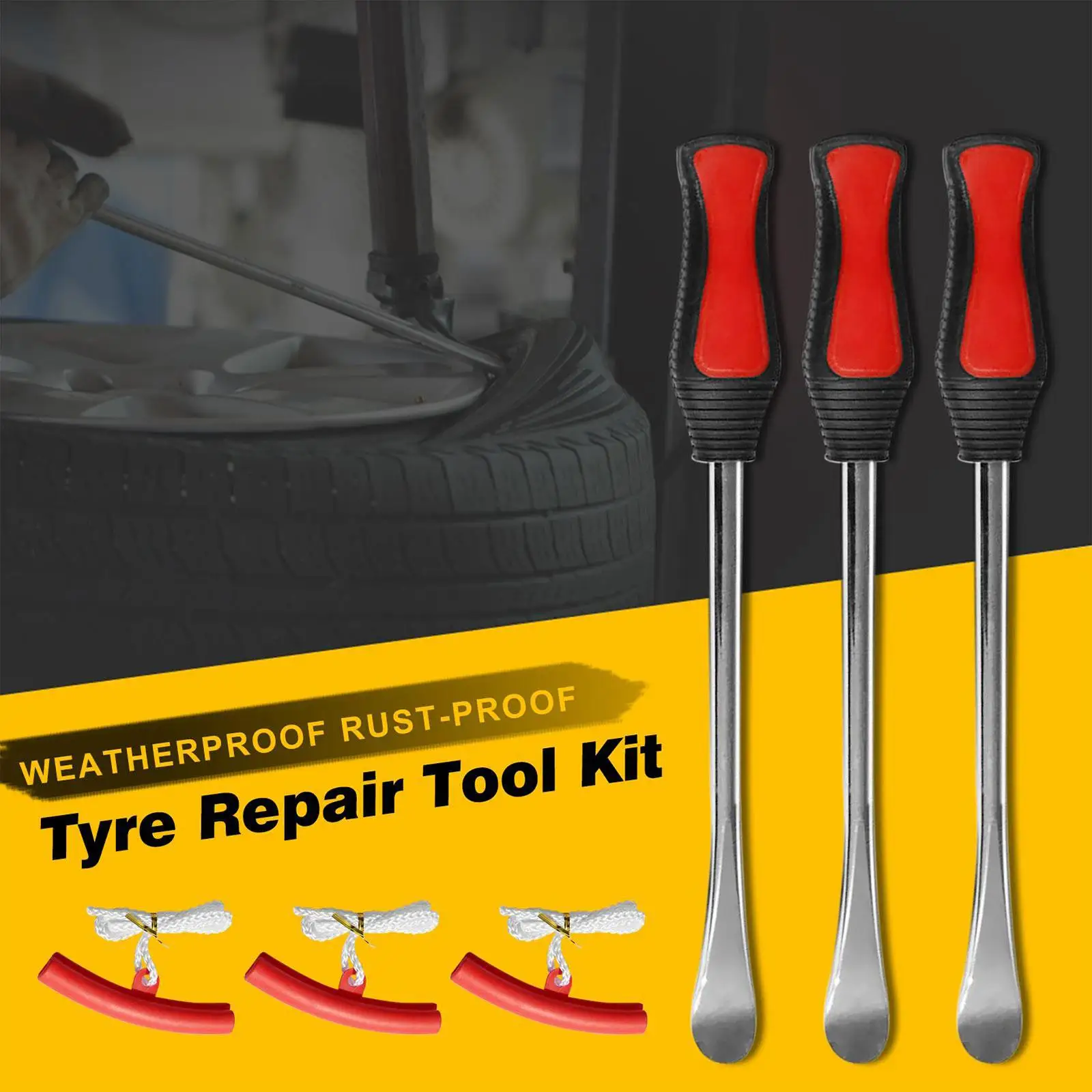 Akozon trousse d'outils de changement de pneu 14.5 pouces roue de pneu