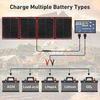 Panneau solaire pliable portable Dokio 300 W 18 V avec contrôleur 12 V adapté aux voyages de camping en famille 5
