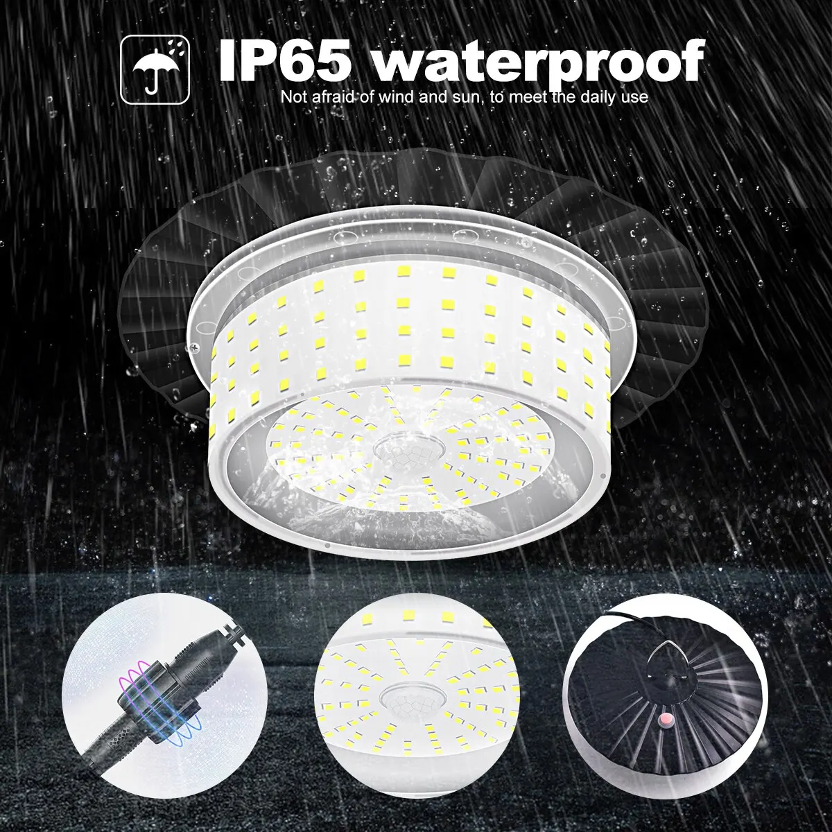 1pcs Portable Solar Pendant Light Indoor Outdoor 360°Glow 244LED Waterproof Solar Light for Shed Camping Gazebo With 5 Modes 3