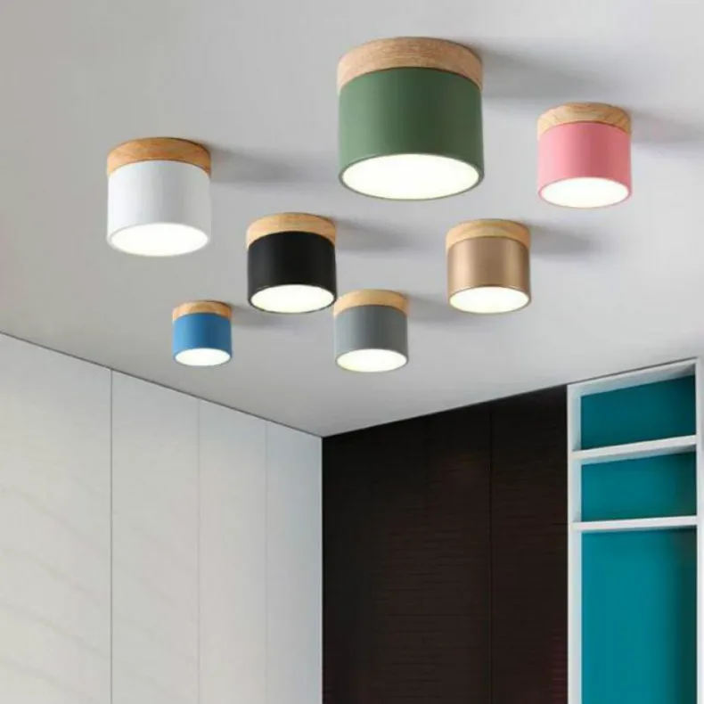 

Led Multi Colour Cylinder Ceiling Lamp Corridor Aisle Headlights Recessed Led Ceiling Light Kid Room Living Room Lights Wood