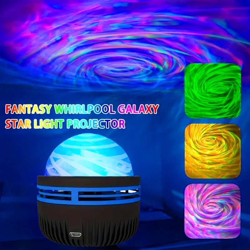 Lampe de projection Starlight avec ondulation de l'eau tourbillonnante, aurore romantique, ciel étoilé, ambiance full star, plug-in, nuit étoilée