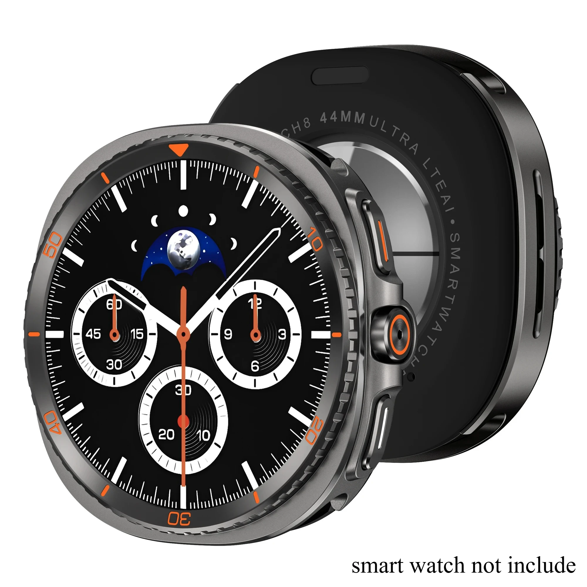 Rugged Metal PC Watch Case with Back Cover - Shockproof Protection