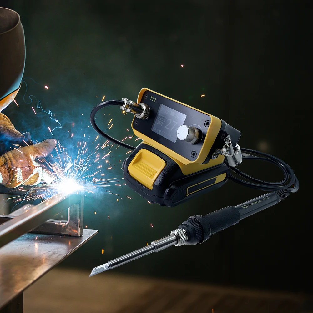 PTS300D T12 Soldering Stations Portable Cordless Temperature Controller Soldering Station Adjustable Household Maintenance Tools soldering iron soldering station