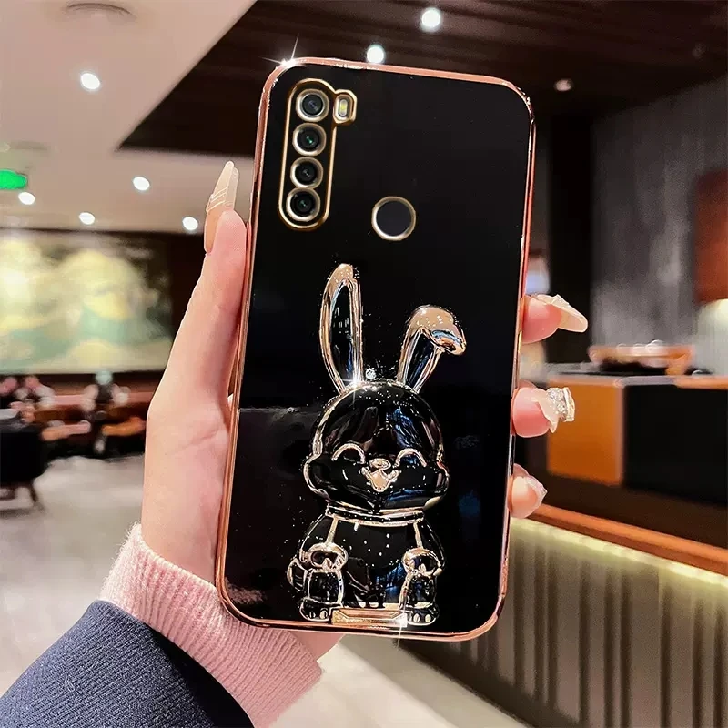 Rnrieyta Heart Rabbit Stand Case For Xiaomi 12T | Cute Bunny TPU Cover With Kickstand, Shockproof Slim Fit