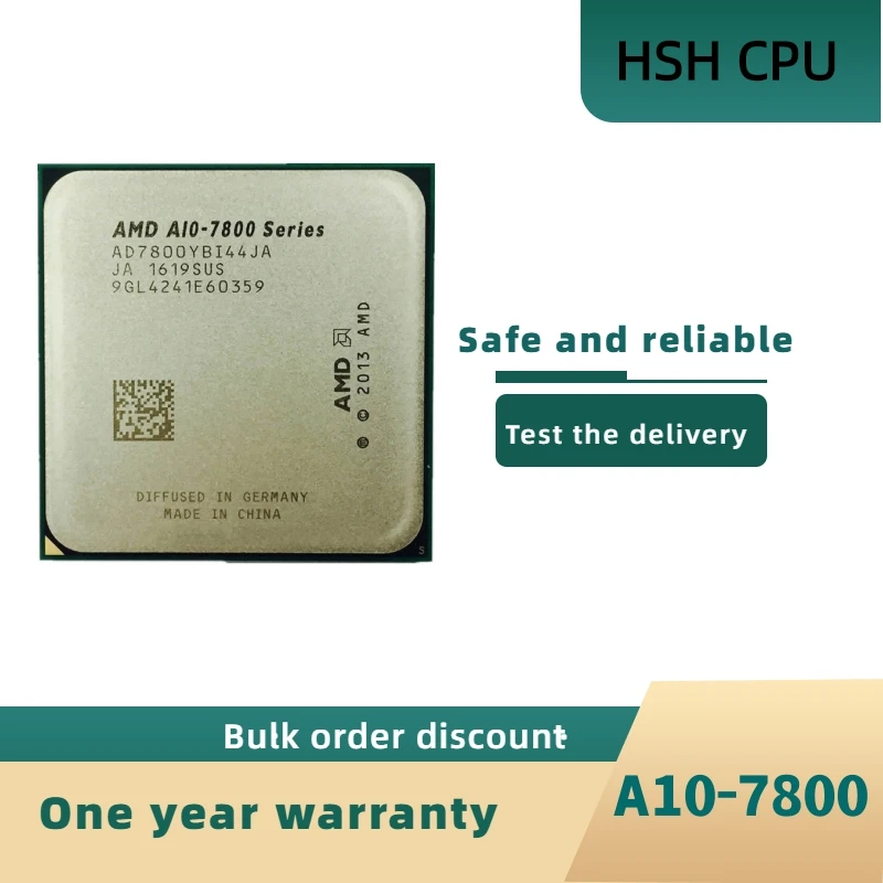 

Used AMD A10-Series A10-7800 A10 7800 3.5GHz Quad-Core CPU Processor AD7800YBI44JA / AD780BYBI44JA Socket FM2+