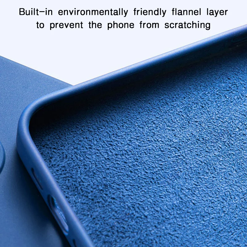Premium Double Layer Liquid Silicone Phone Case with Soft Square Design - Enhanced Protection Armor Housing
