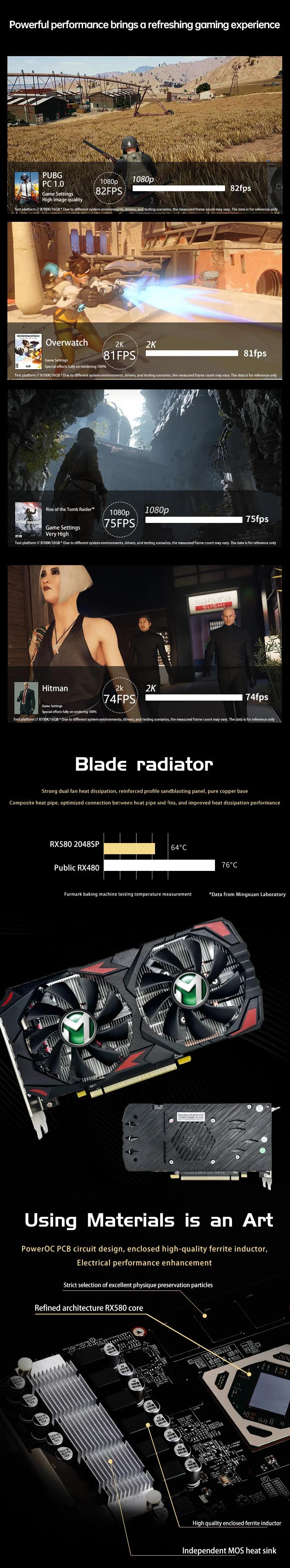 MAXSUN AMD RX 580 8GB 2048SP 8Pin Placa De Video Gaming Graphics Card GDDR5 256Bit Radeon GPU desktop computer components 3 S6c5f0720af1941778045c36bd24b2fd3W