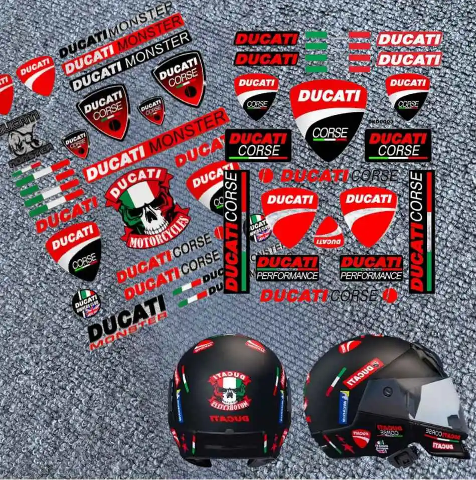 Reflective Waterproof Motorcycle Stickers For Ducati Monster Multistrada Diavel Superbike Side Strip Body Decal Helmet Sticker