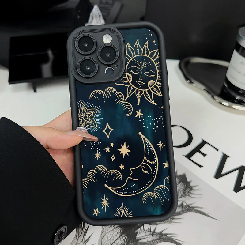 Celestial Design Printed Case Cover with Moon and Sun Elements