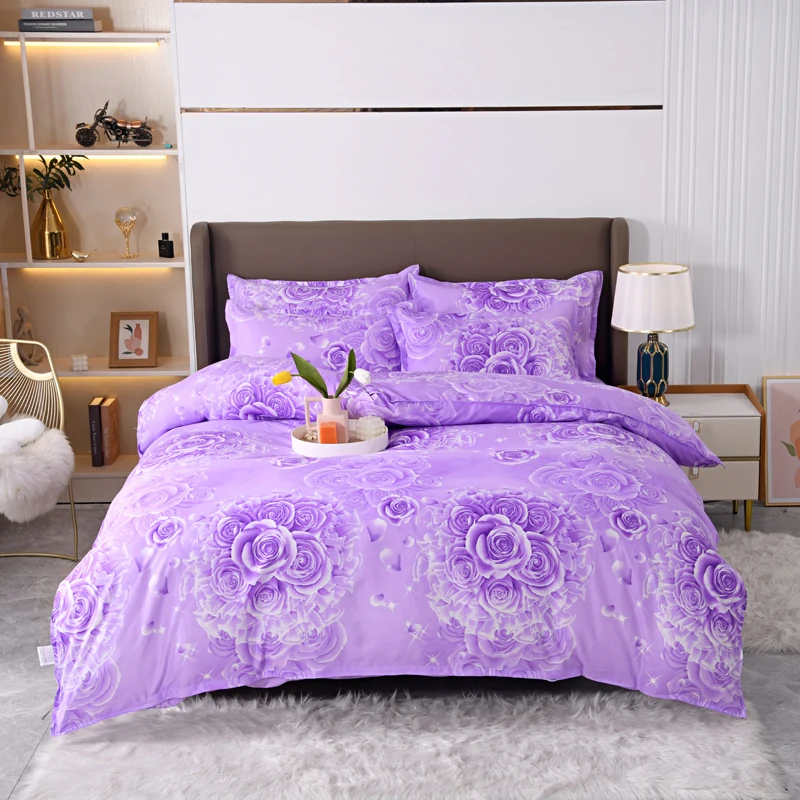 thumbnail image 1 of Solstice Home Textile - Funda de edredón con entramado negro, funda de almohada, sábanas, juegos de cama sencillos para niños y niñas, camas individuales, camas dobles, 1 of 5