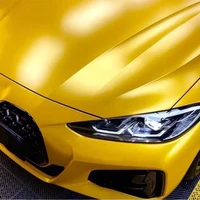 Car Vinyl Film PET Matte Metallic Yellow Vinyl Wrap Auto Modification Self Adhesive Car Body Film Decoration Sticker Accessories 3