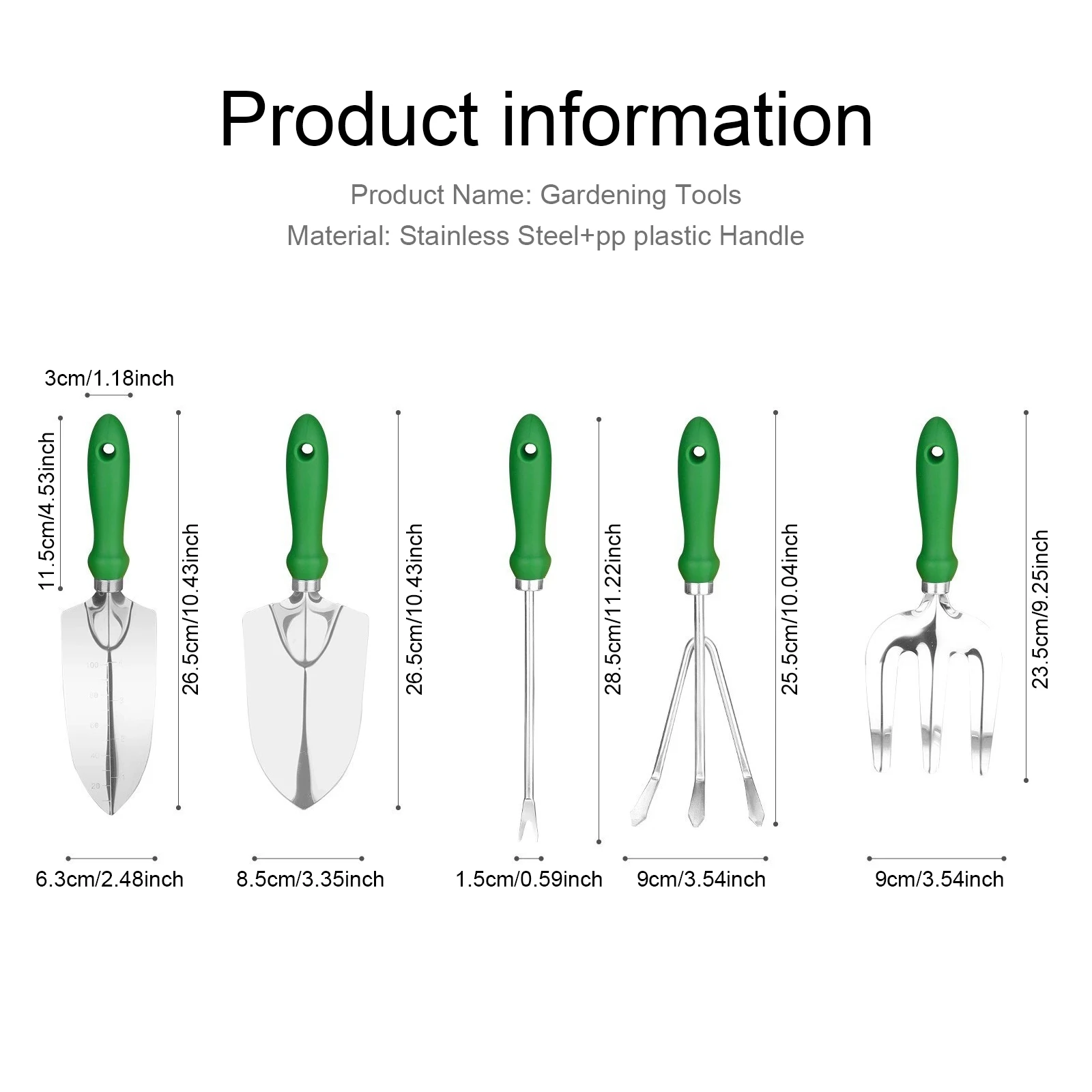 1pack Gardening Tool, Including Shovel, Hoe, Rake, And Fork, For Planting Vegetables And Flowers Digging Soil