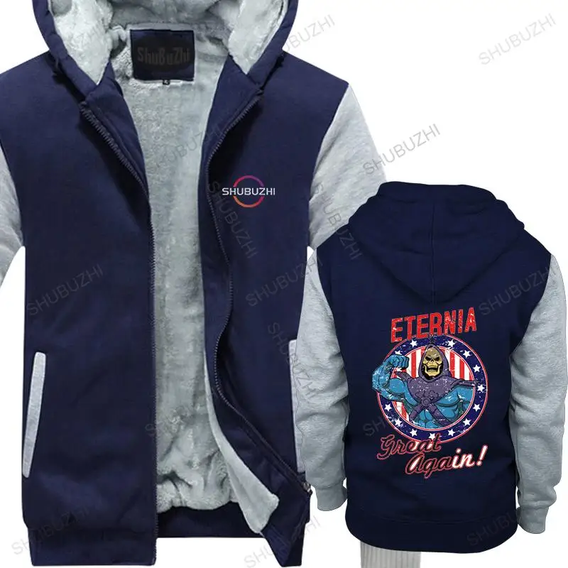 Funny Make Eternia Great Again Skullpy Trump President Skeletor Motu Heman Cartoon Usa Men Fleece Hoody Cerniera Con Cappuccio Maschile Nuovo