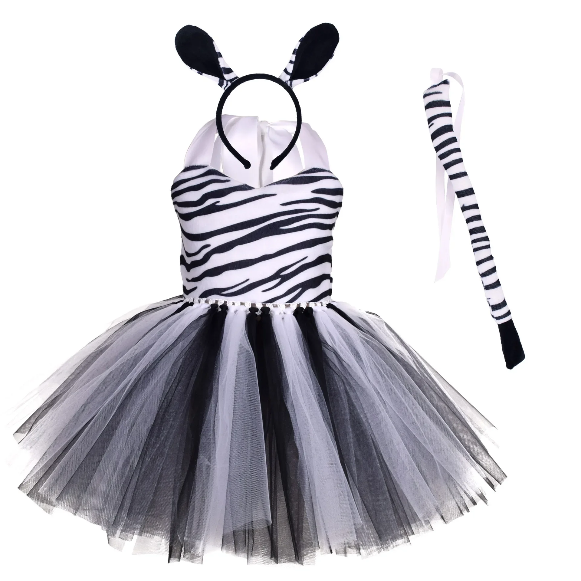 Leopard Tiger Giraffe Animal Halloween Tutu Dress Costumes for Baby Girls Kids Toddler Christmas Birthday Outfit Clothes 3