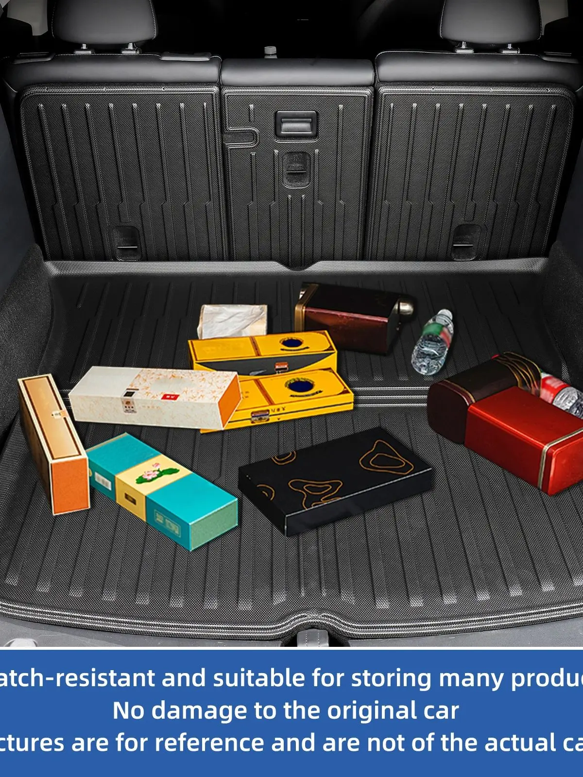 Smabee für Mazda 6e EZ-6 EZ6/ Changan Deepal SL03 L07 2024-2026 Kofferraummatte Laderaumauskleidung Kofferraumunterlage TPE 3D Zubehör Schwarz – Detail 2