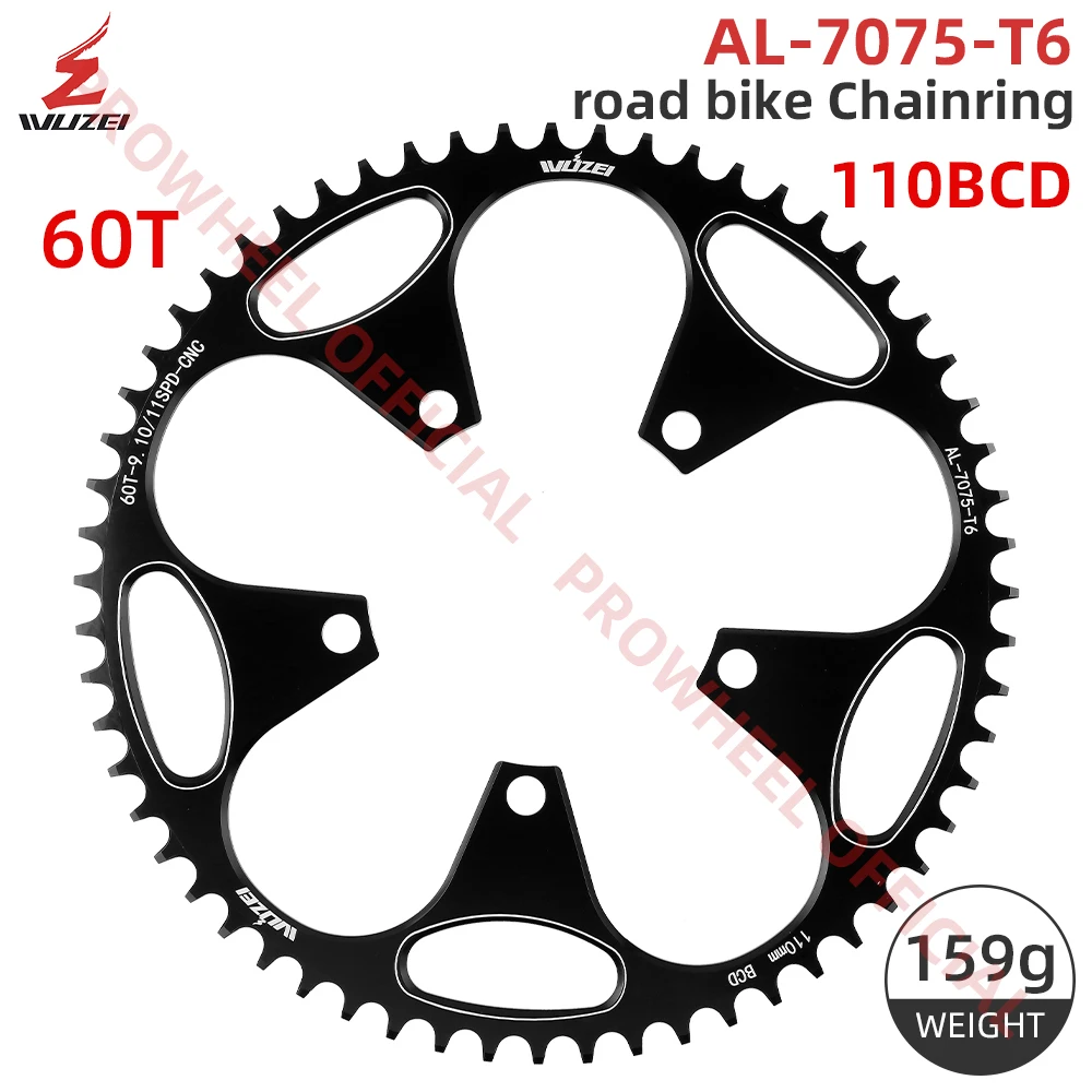WUZEI 110BCD Rennrad Narrow Wide Kettenblatt 36T 38T 40T 42T 44T 46T 48T 50T 52T 54T 56T 58T 60T 110 BCD Fahrrad Kettenrad – Detail 1