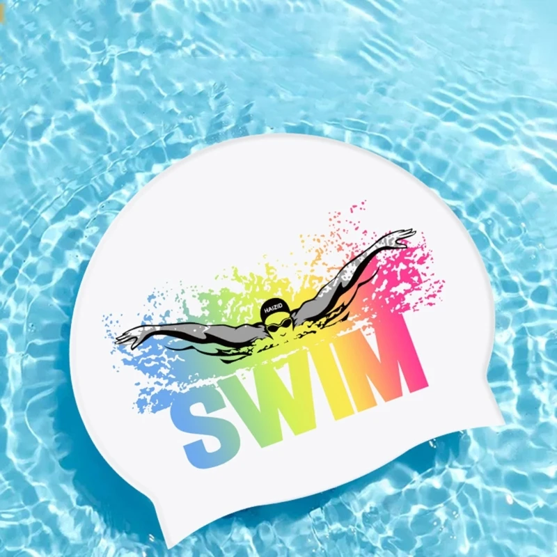 High Elastic Silicone Swim Cap for Adults Teens Long or Short Hair 3D Ergonomic Design Waterproof Swimming Cap Swim Pool Hat 4