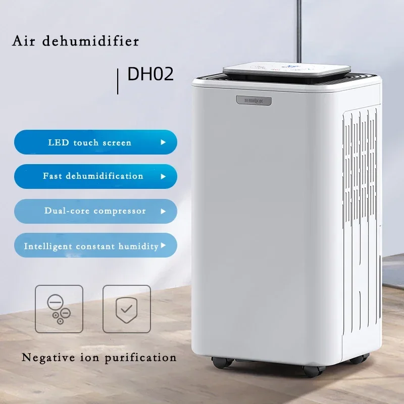 

24L/Day Electric Air Dehumidifier for Home Bedroom Silent Touch Screen Negative Ion Air Purifier Dryer Moisture Absorber