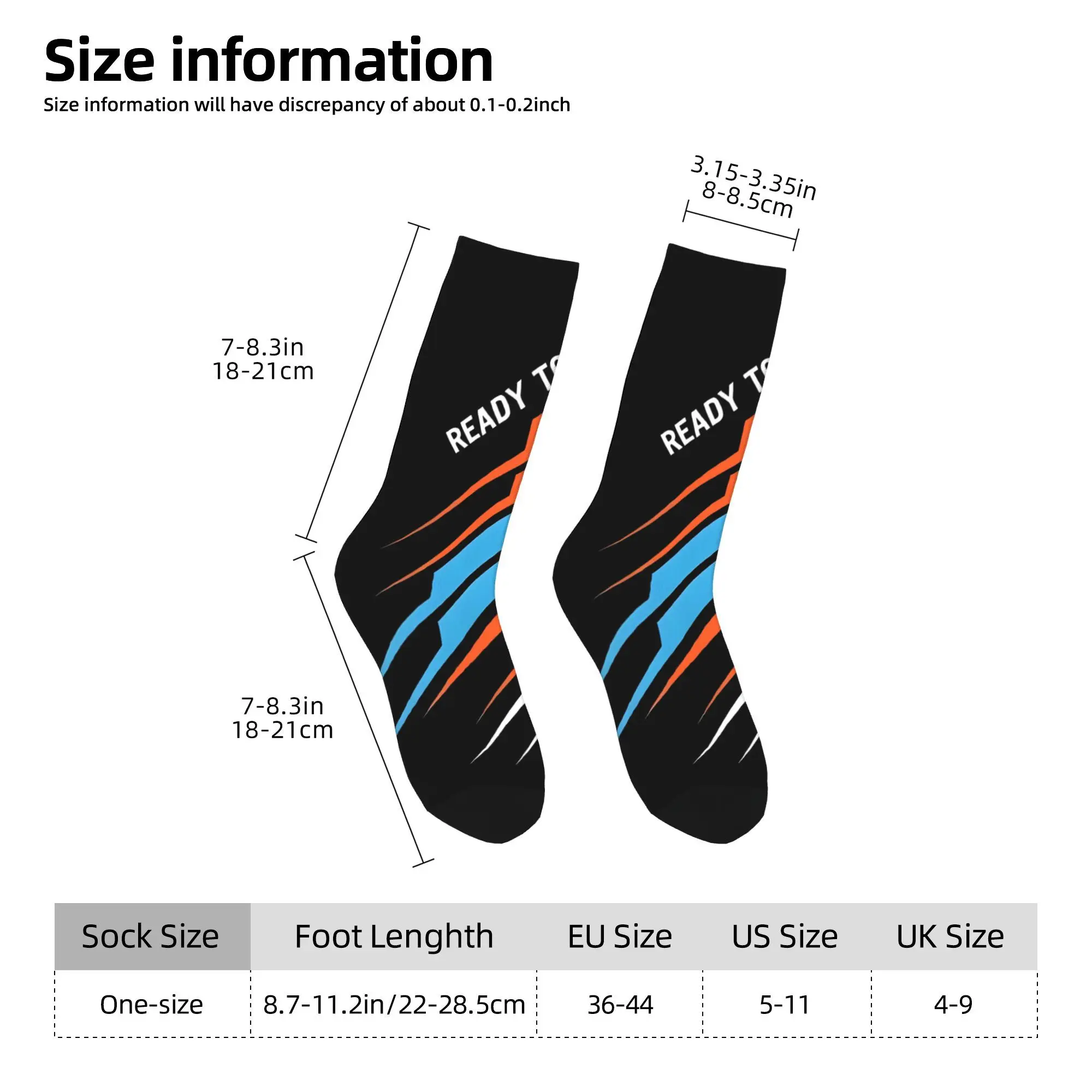 Custom Motor Ready To Race Enduro Cross Motocross Men Women Crew Socks Unisex Funny 3D Print Dress Socks