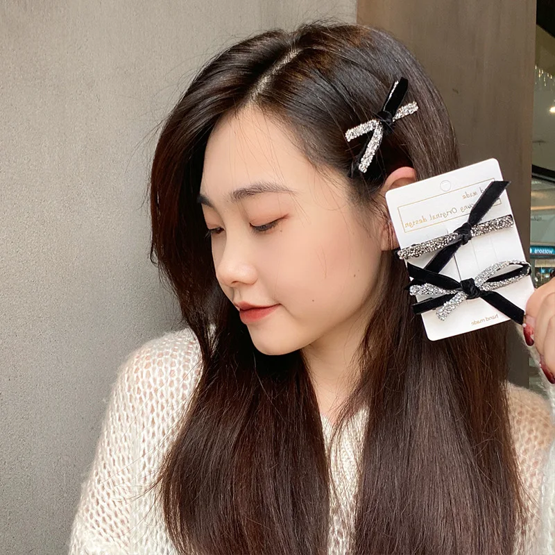 Korean Fashion Design Bowknot Cute Temperament Lady Pearl Hair Clip Bill  Clip Girl Hair Accessories 