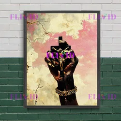 Vintage Golden Cross and Crucifixion Gothic Wall Art Canvas Print - 13X18cm NoFrame (B)