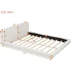 Queen Bed Frame, Modern Upholstered Bed Frame with Velvet Fabric, Grounded Bed with Solid Frame/No Box Spring Needed (Beige) 2