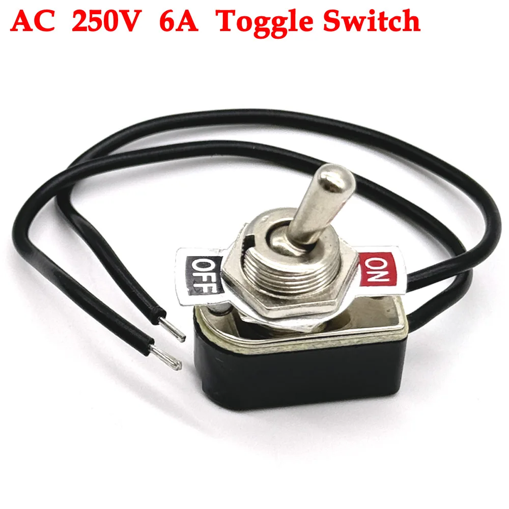 

50Pc AC 250V 3A On/Off Prewired Standard Toggle Switch With Wire Cable Contacts Switch Electrical Equipment Accessories