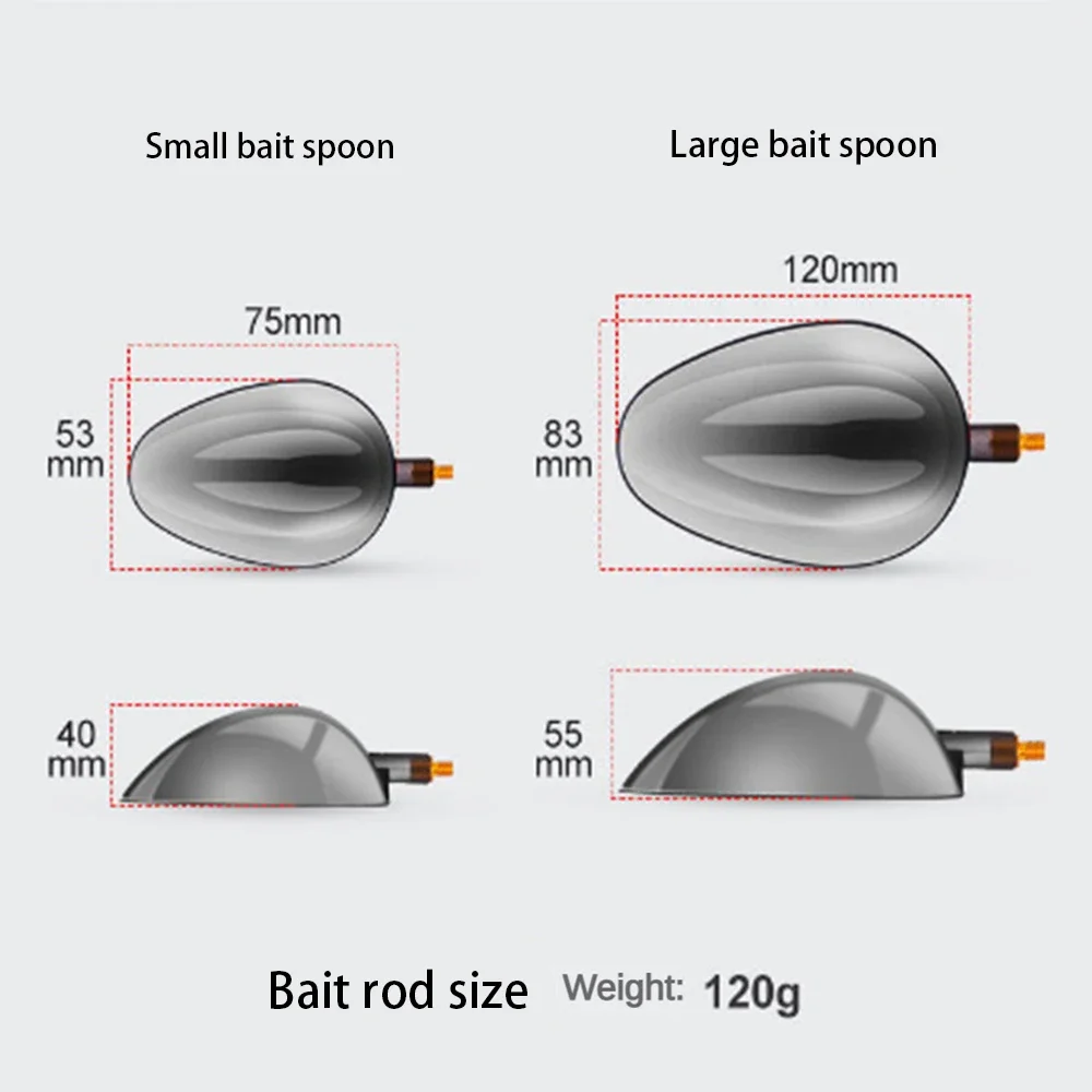 Fishing Bait Throwing Spoons Non-Stick Bait Scoop Retractable Rod Long Throw Fixed Point Fishing Gear Bait Spoon Fishing Tackles