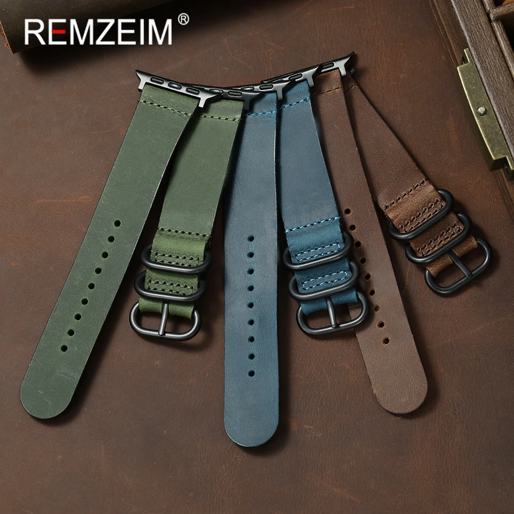 Genuine Crazy Horse Leather Watch Strap