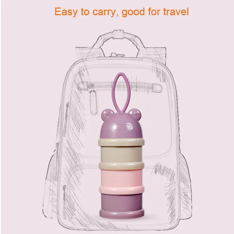 3-layers Food Container Style Portable Baby Formula Milk Storage Essential Cereal Cartoon Infant Toddle Powder Container baby food storage containers,portable food storage box,baby milk powder dispenser