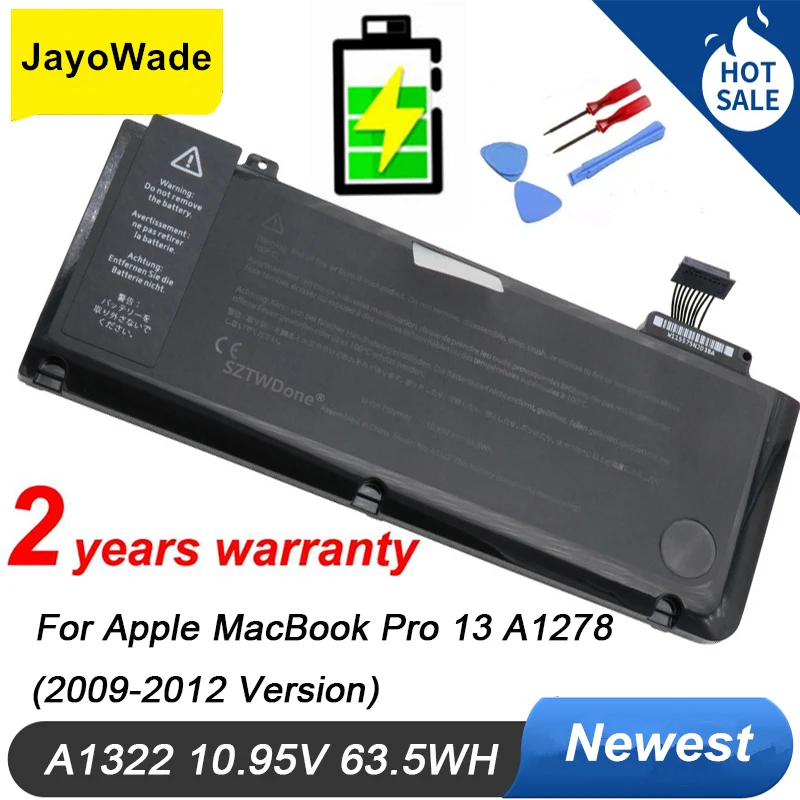 Bateria para Apple Macbook Pro 13 A1322 A1278 2009 2010 2011 2012 Mb991ll a Mb990ll a Mb990j a Mc700 Mc374 Md101 Md314 A1322 Novo