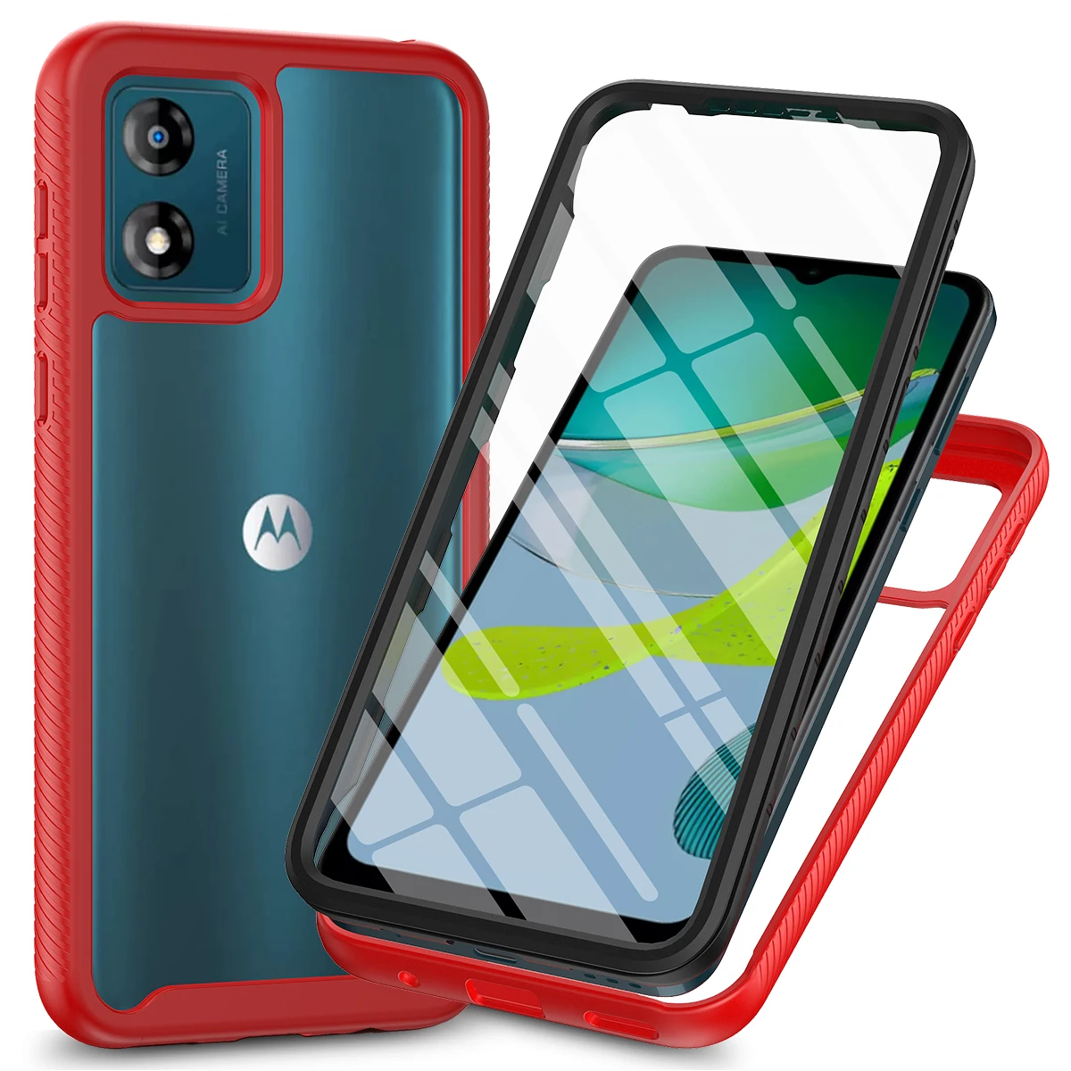 Shockproof Clear Protective Cover with Built-in Screen Protector and TPU Bumper