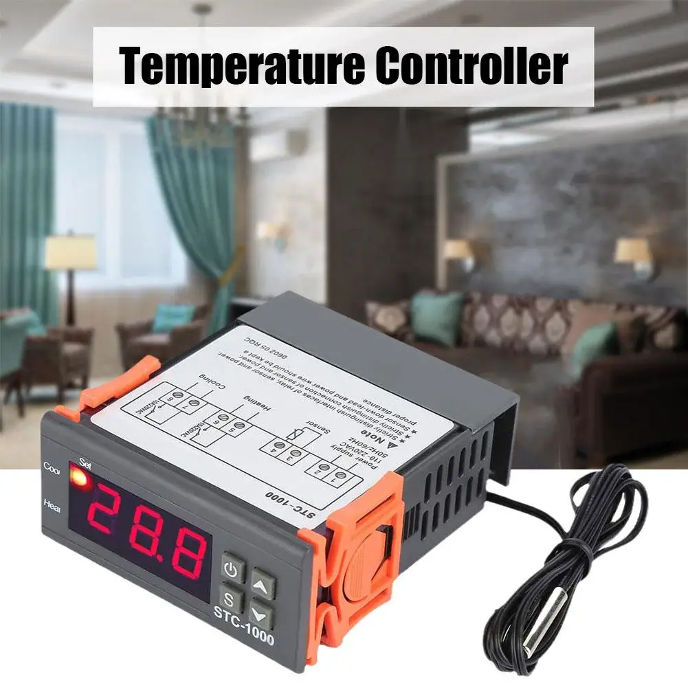 

DC12V 24V AC110-220V STC-1000 LED Digital Thermostat For Incubator Temperature Controller Thermoregulator Relay Heating Coo K9F6