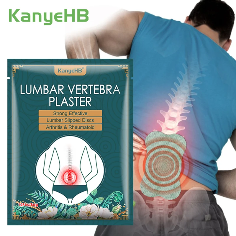 12pcs Back Muscle Pain Patches Lumbar Spine Medical Plaster Arthritis Rheumatism Moxibustion Stickers Wormwood Bone Pain Relief